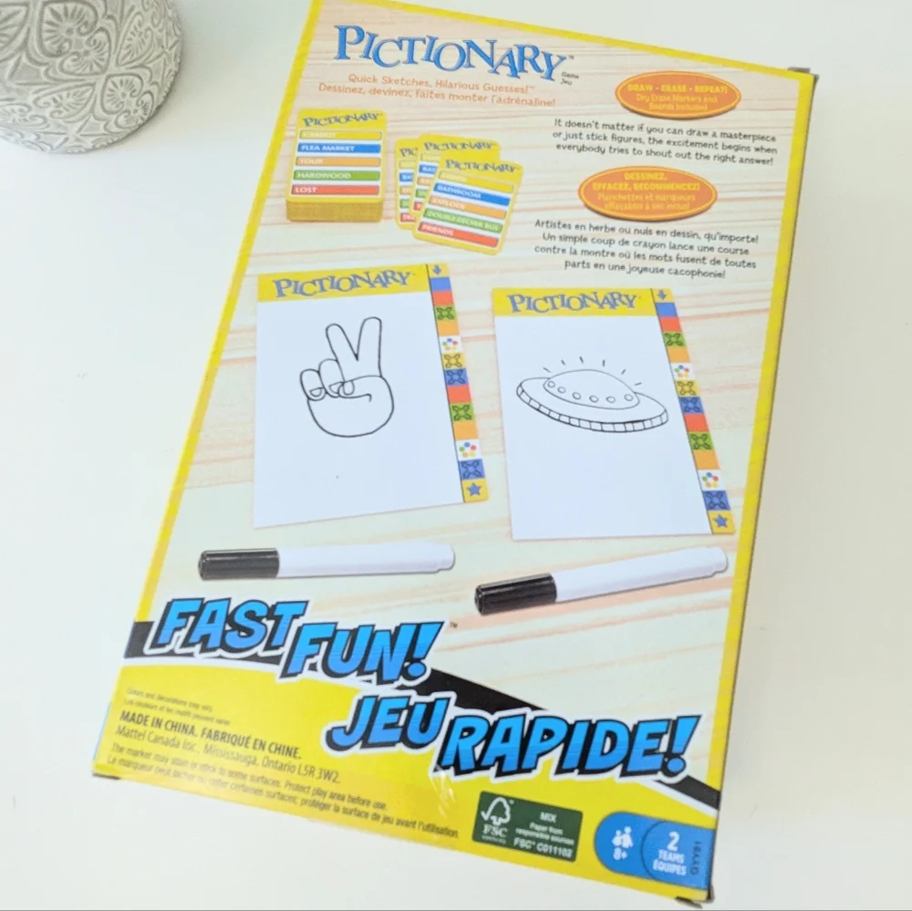 Pictionary Game Dry Erase Markers/ Board
